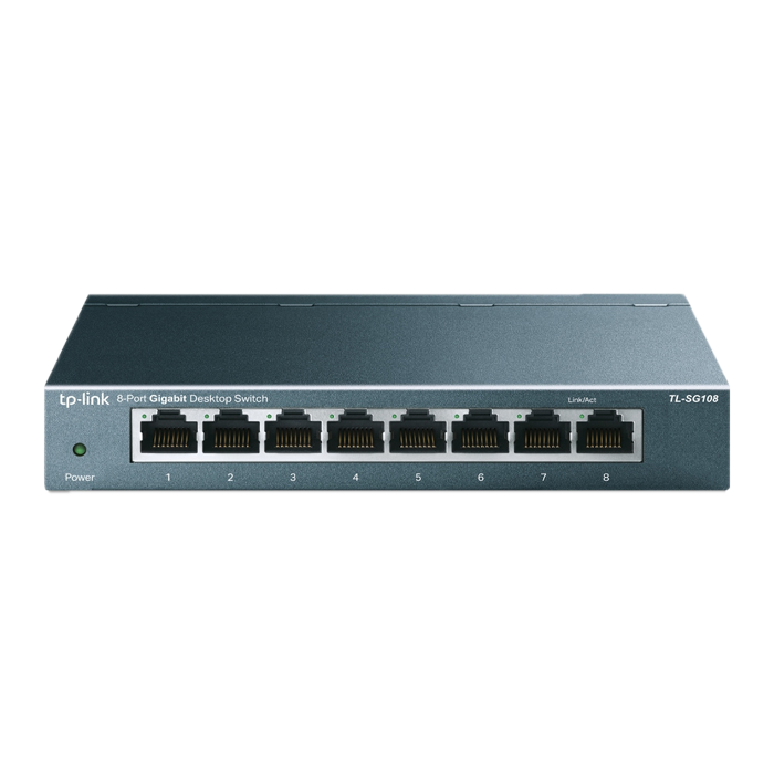 Switch 8 puertos PoE RJ45 de 100 Mbps, 1 × puerto RJ45 de red Gigabit